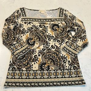 MICHAEL Michael Kors Boat/square neck 3/4 sleeve top Medium
